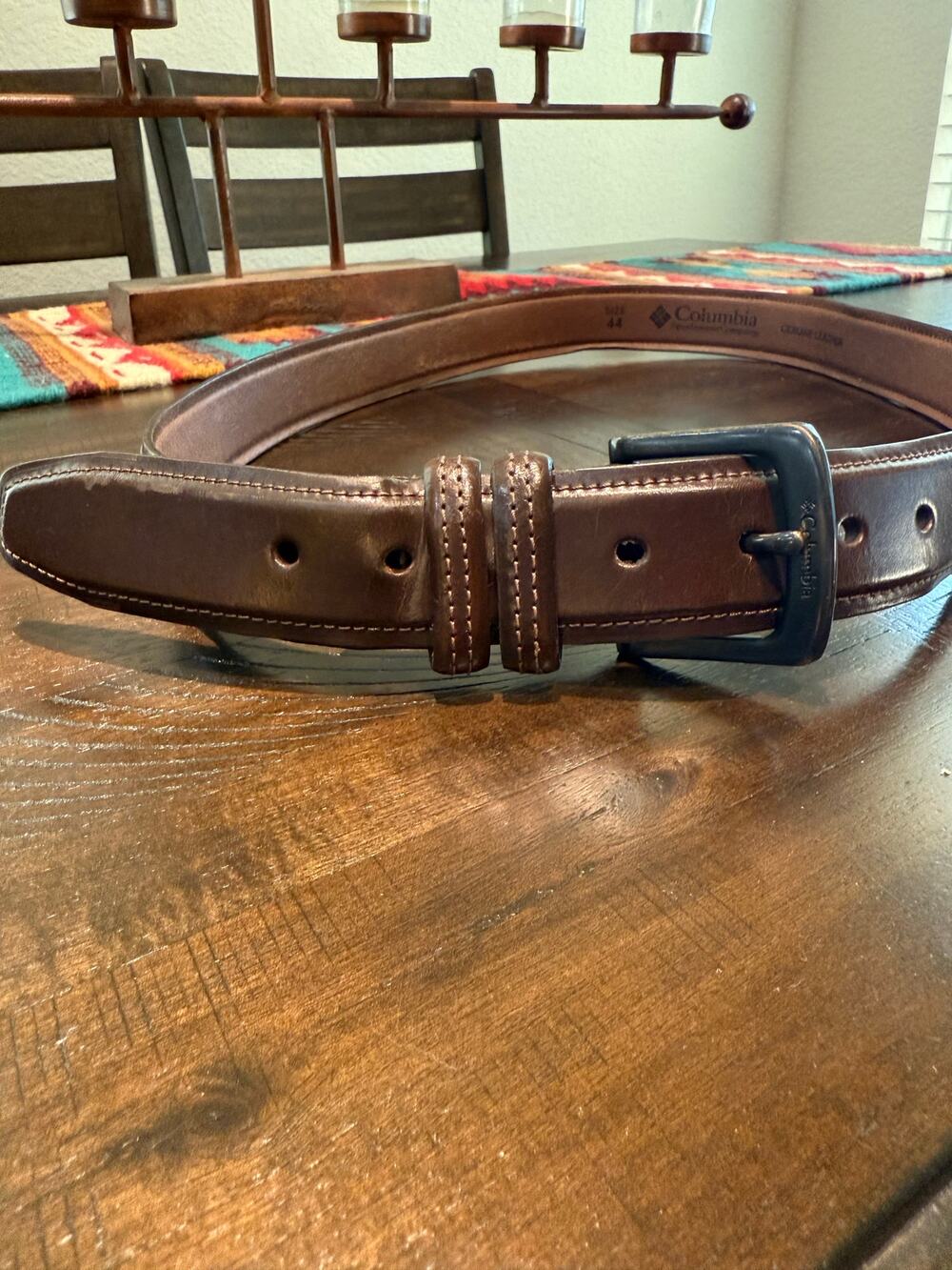Columbia Men's Goose Lake Double Loop Casual Dress Belt 44 leather